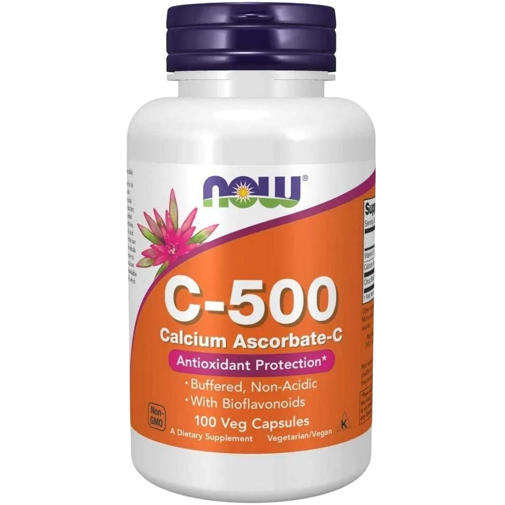 Now Foods Vitamin C-500 Calcium Ascorbate Antioxidant Protection 100 Capsules