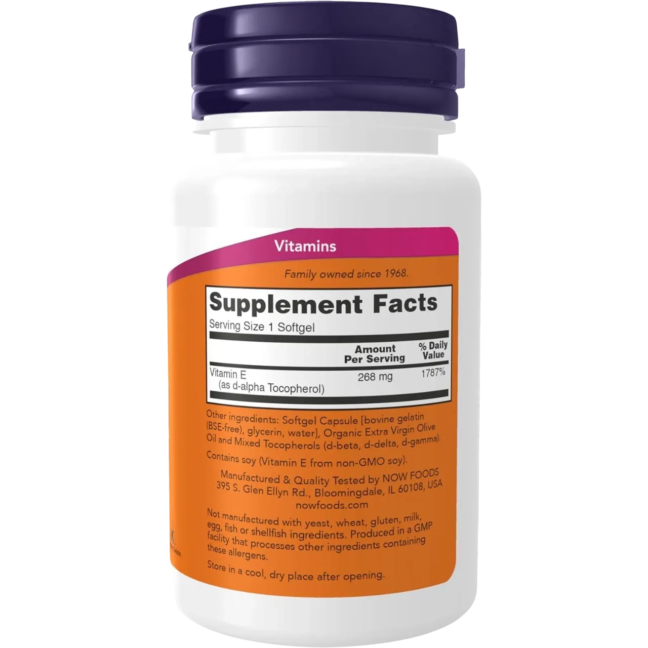 Now Foods Vitamin E Mixed Tocopherols/unesterified 400 Iu 50 Softgels 53506