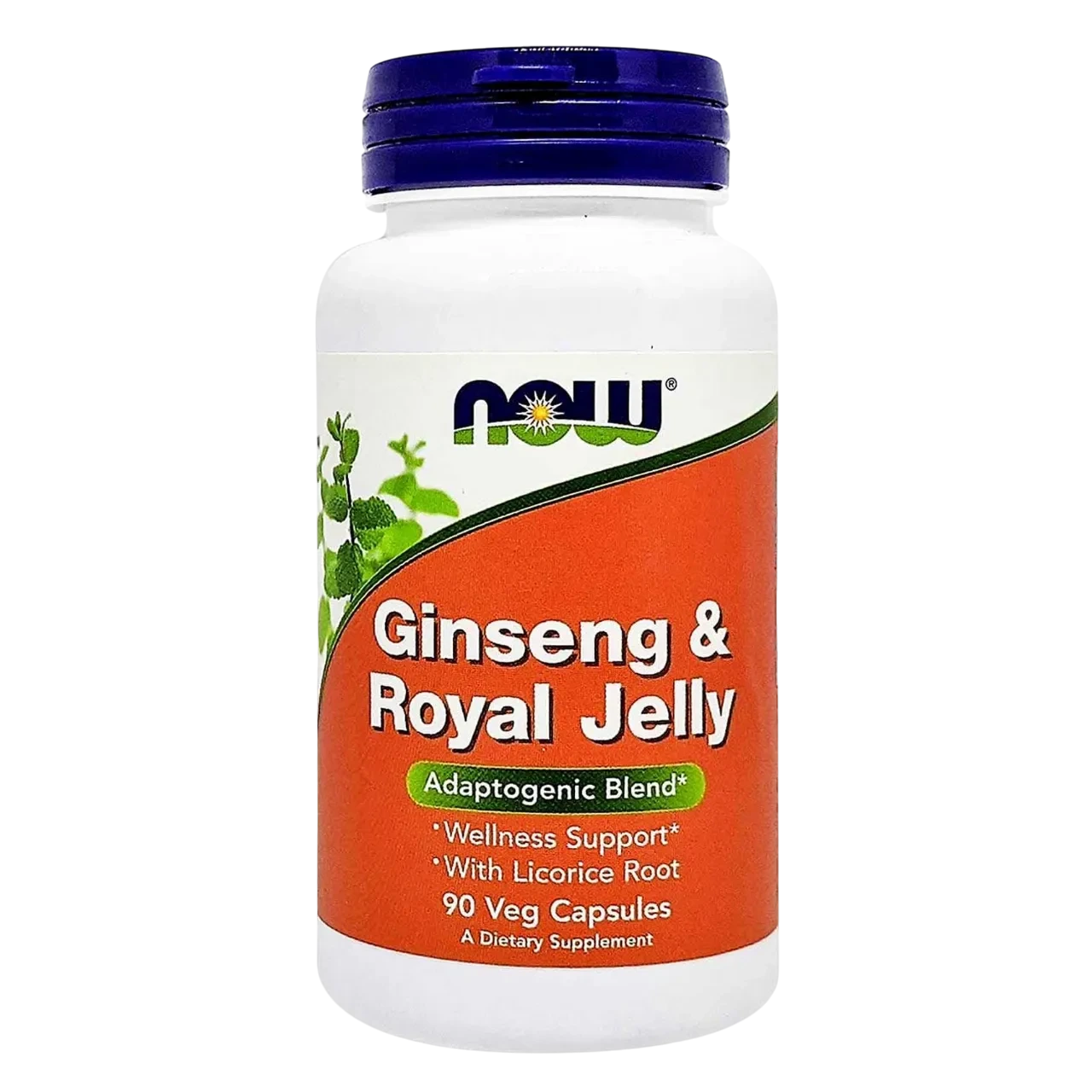 Now Ginseng And Royal Jelly Dietary Supplement Vegetarian 90 Capsules