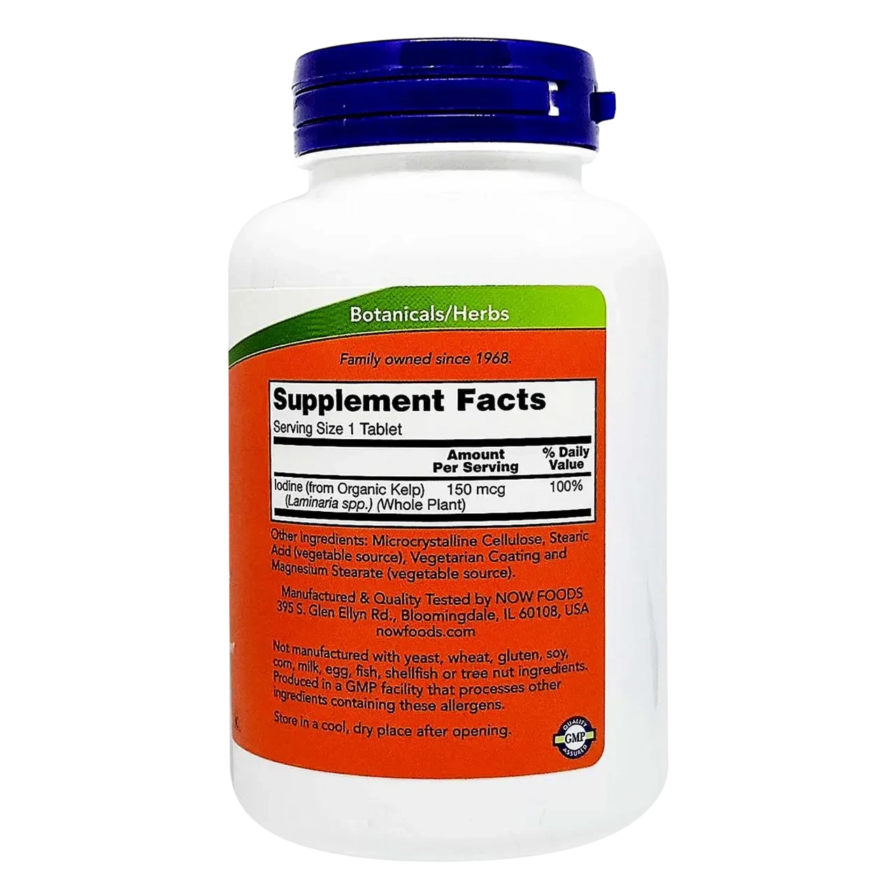Now Kelp 150mcg Dietary Supplement Vegetarian 200 Tablets