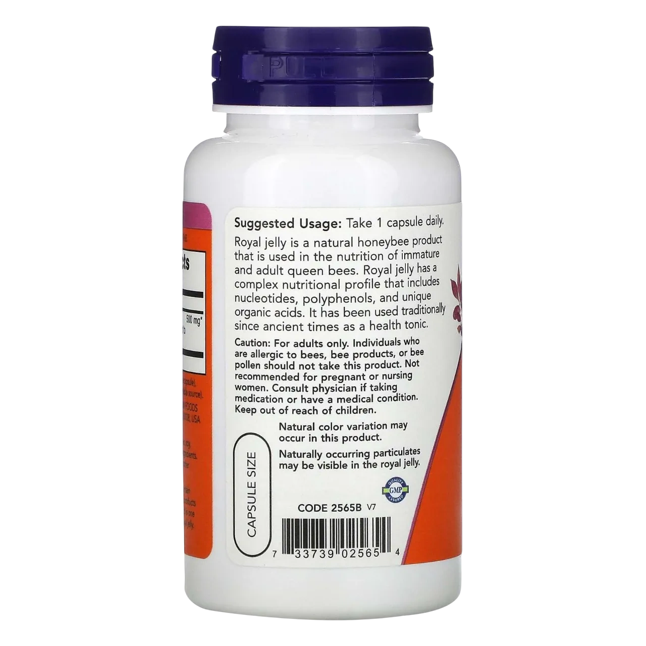 Now Royal Jelly 1500mg Equivalency Dietary Supplement Vegetarian 60 Capsules