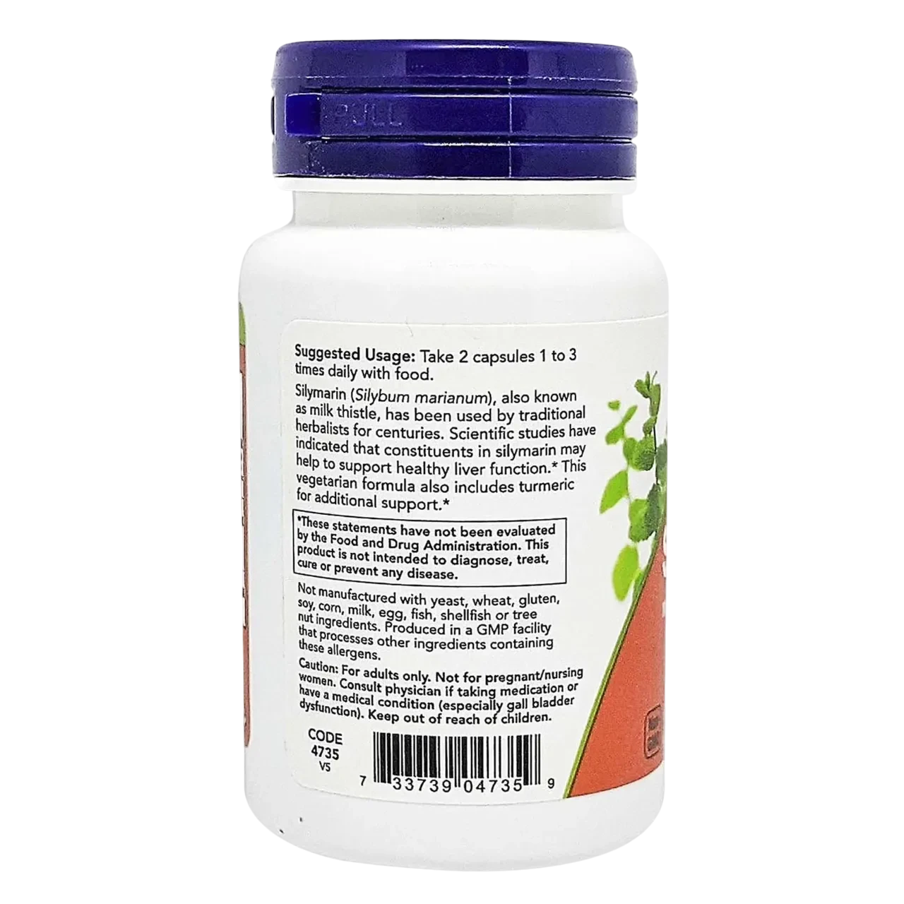 Now Silymarin 150mg Dietary Supplement Vegetarian 60 Capsules