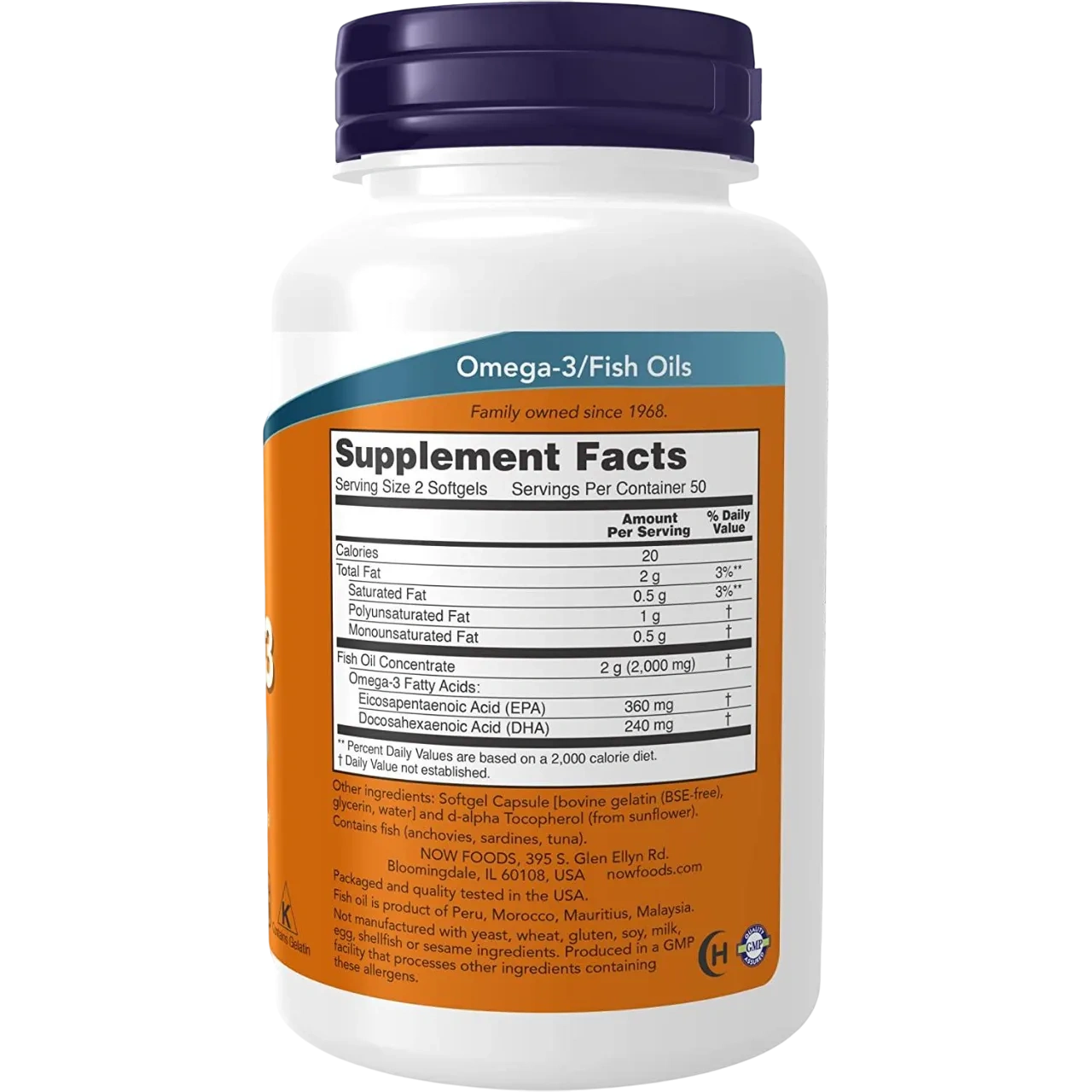 Now Supplements, Omega3, Molecularly Distilled, 100 Softgels