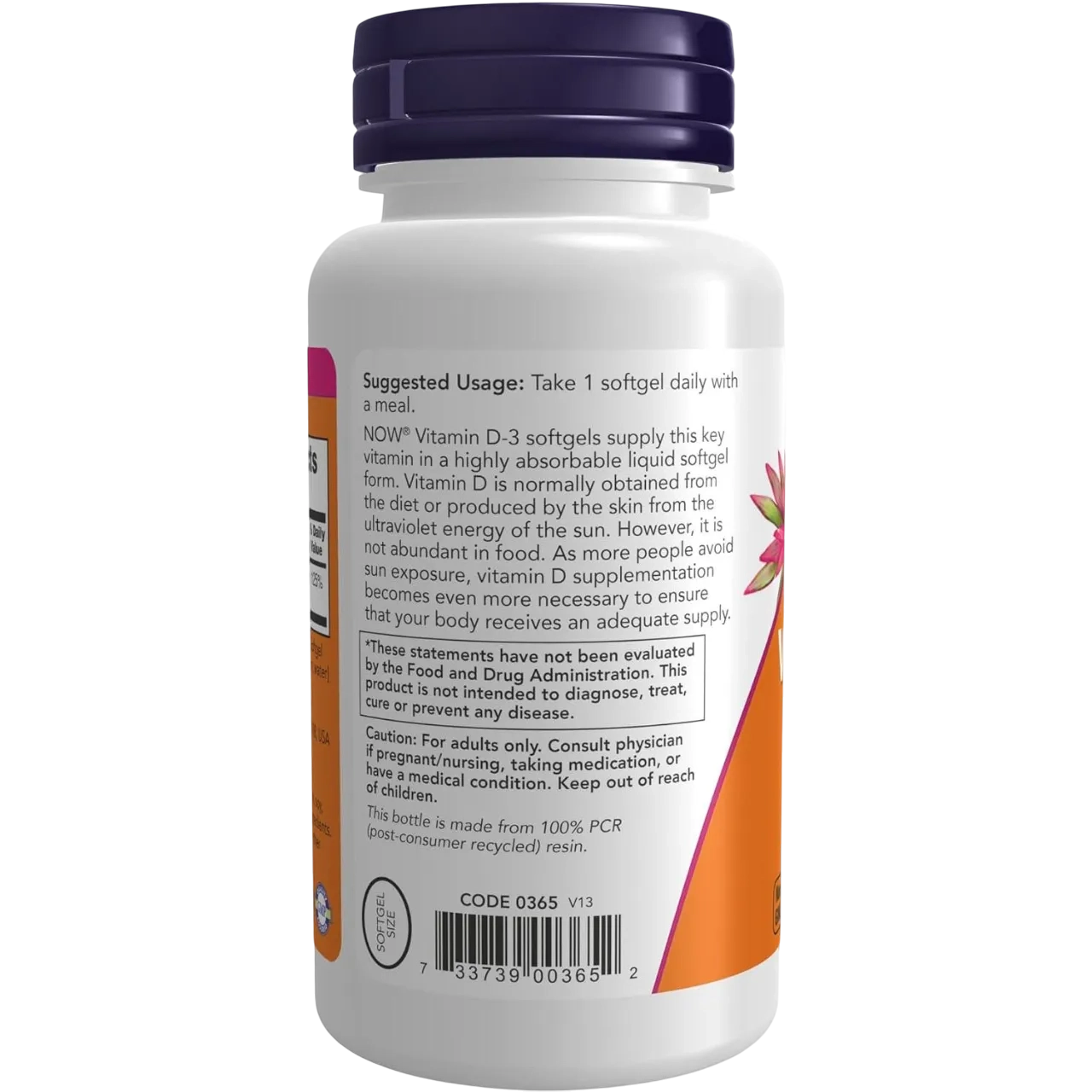 Now Vitamin D3 180 Softgel