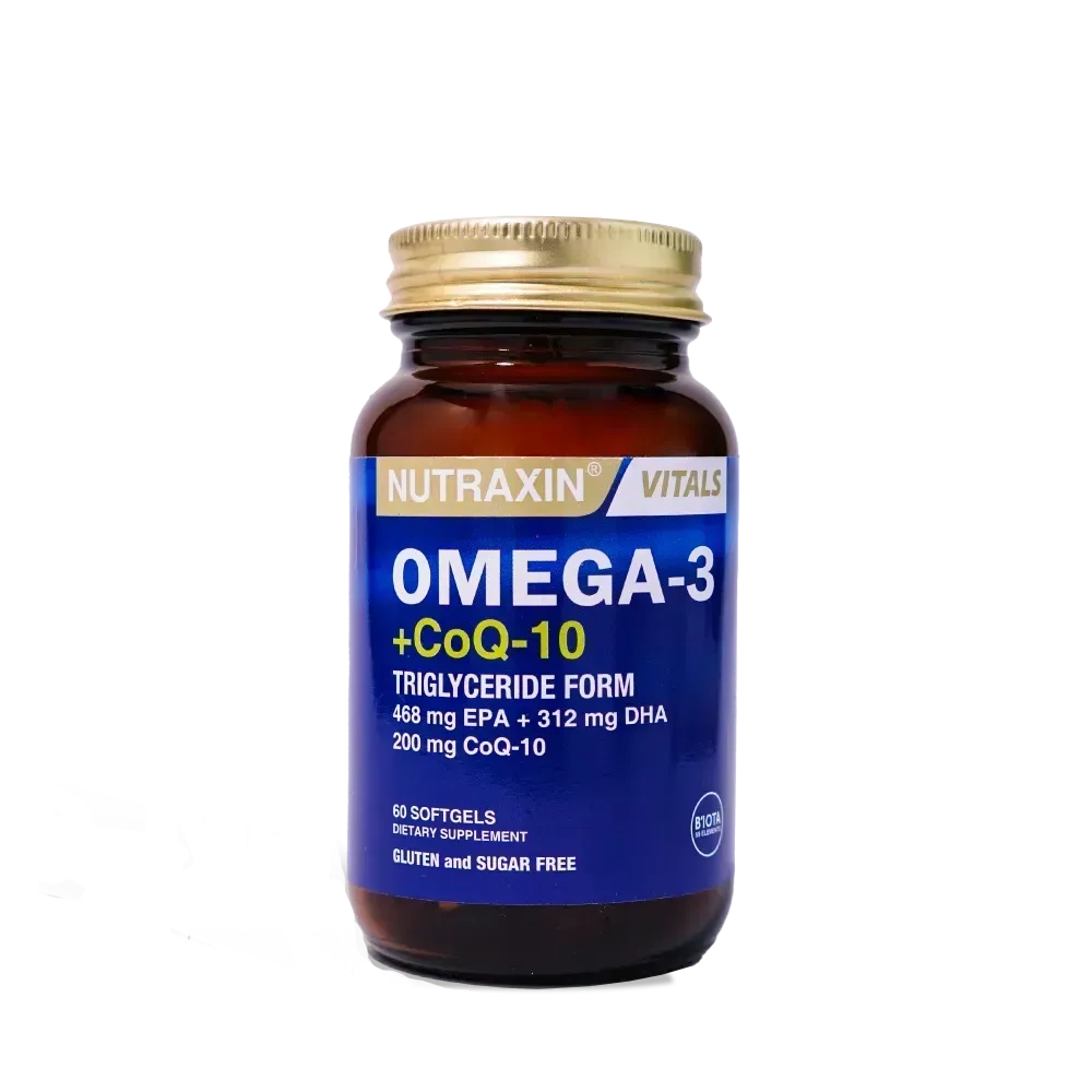Nutraxin Omega-3 + Coq-10 Maximum Potency Antioxidant And Fish Oil For Cardiac Support, Energy Metabolism 60 Tablets