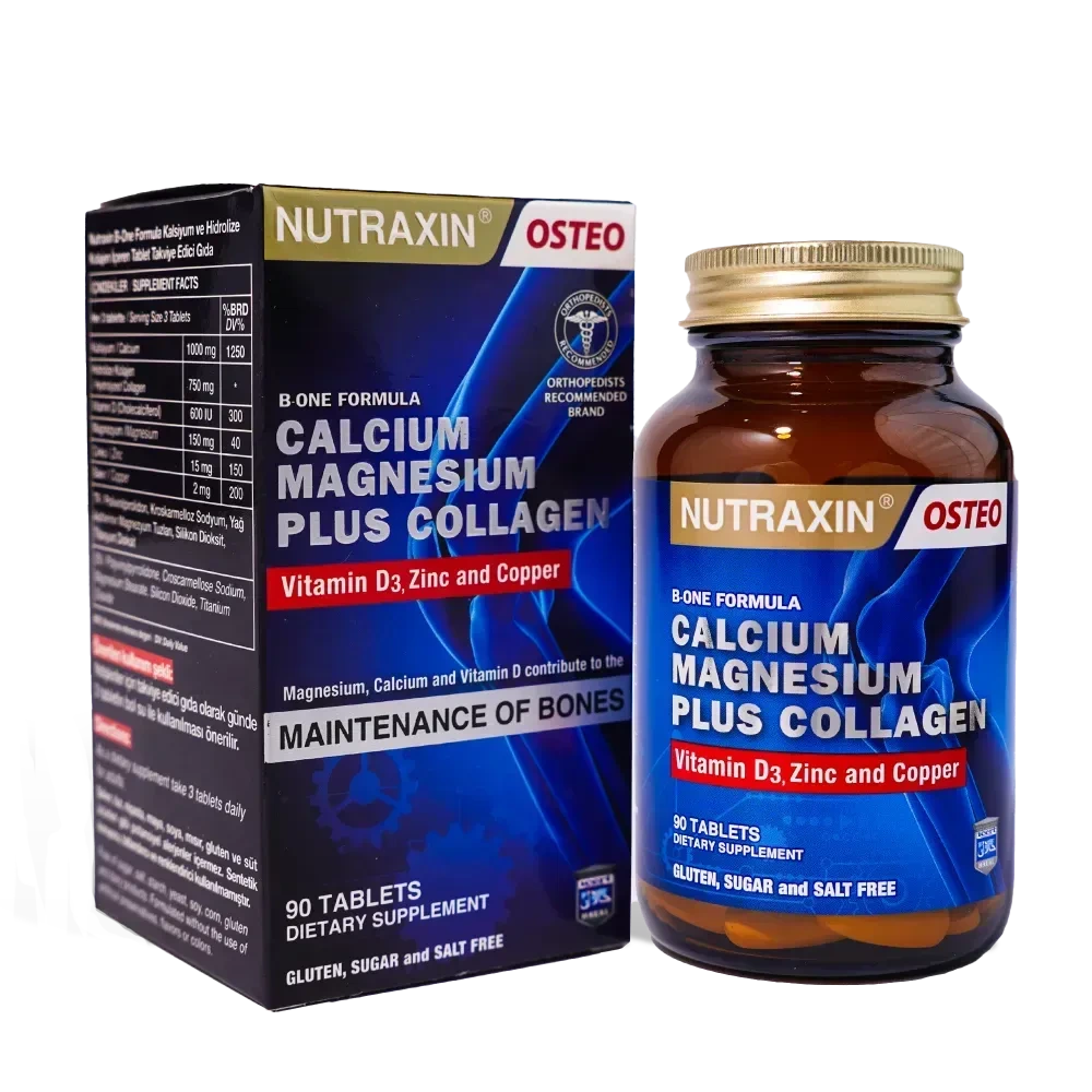 Nutraxin Osteo B-one Formula Calcium Magnesium Plus Collagen, Joint And Bone Health Supplement, 90 Tablet