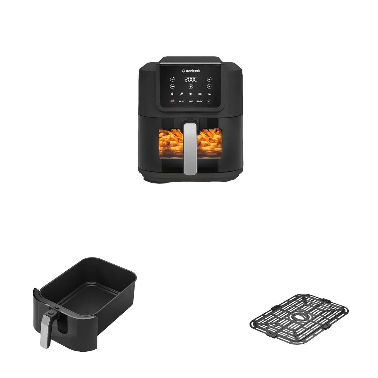 Nutricook Air Fryer Slim Xl 7.6l Nc-afs200 Black