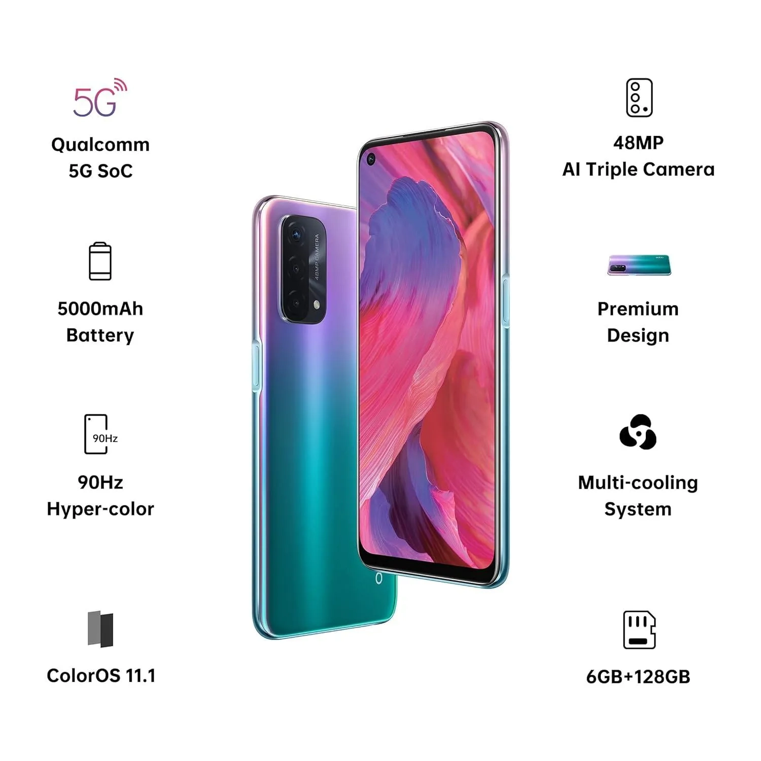 Oppo A74 Dual Sim 6GB Ram 128GB Rom 5G Purple