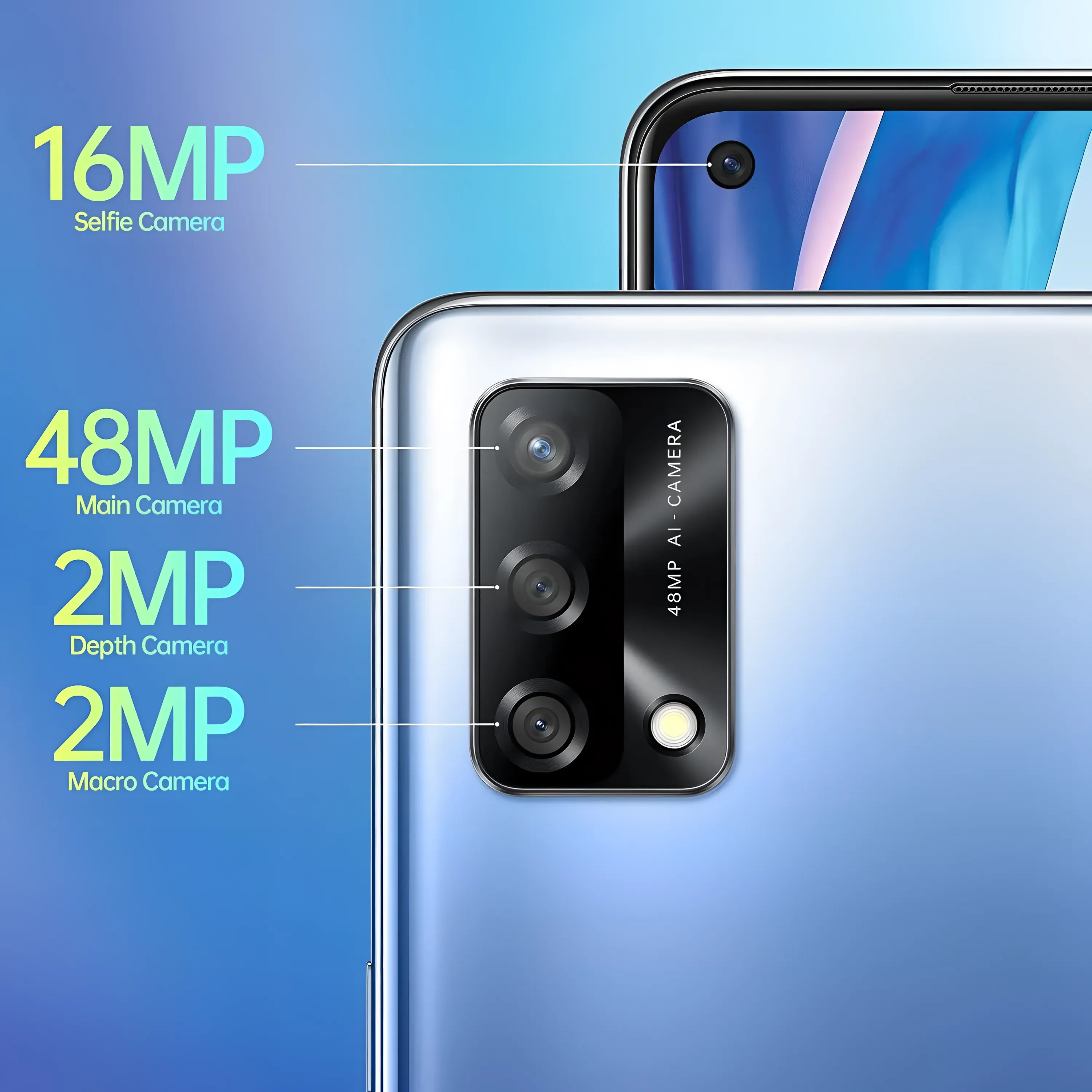 Oppo A74 Smartphone Dual Sim 128Gb 6Gb Ram, Blue