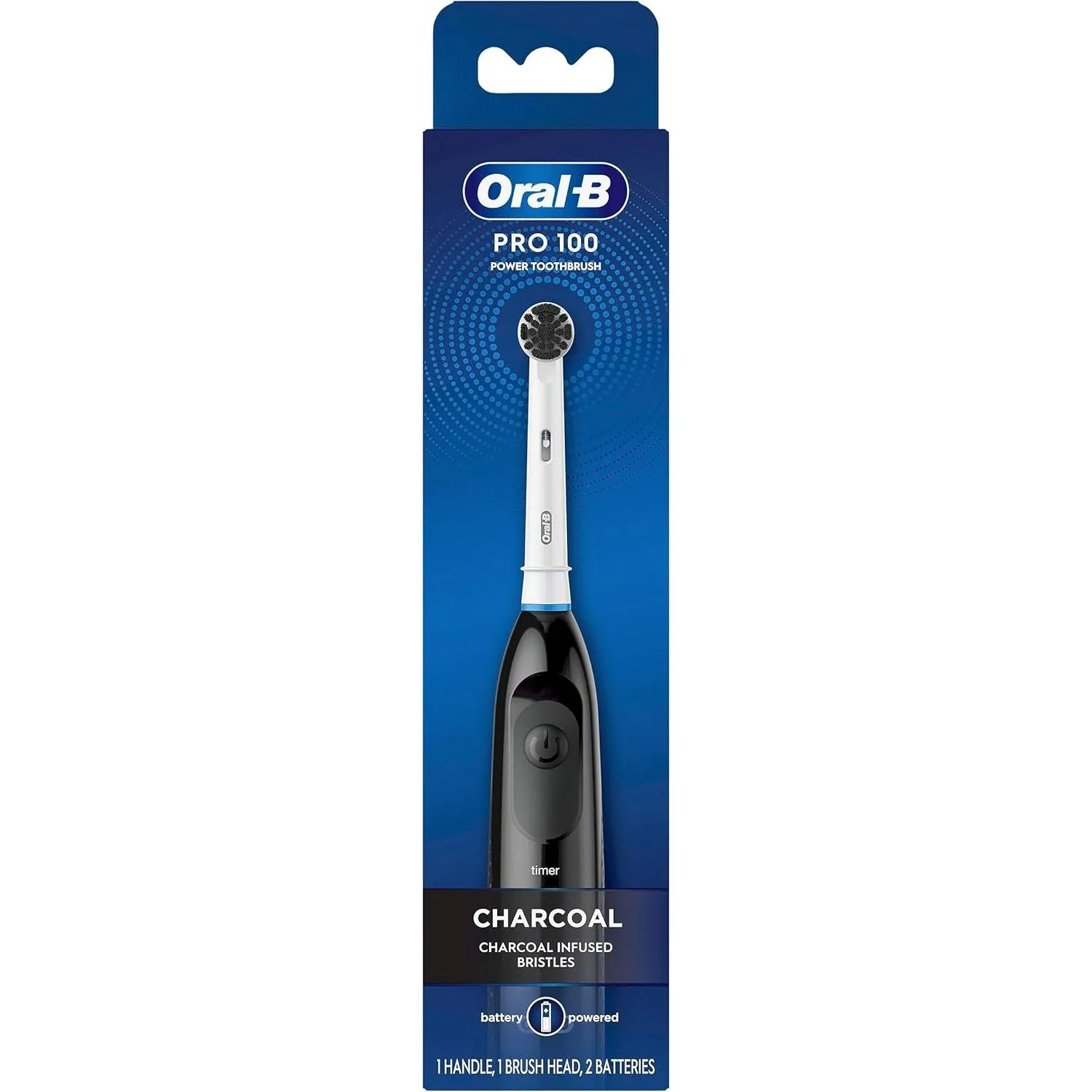 Oral-B Pro 100 Charcoal Battery Powered Electric Toothbrush Black