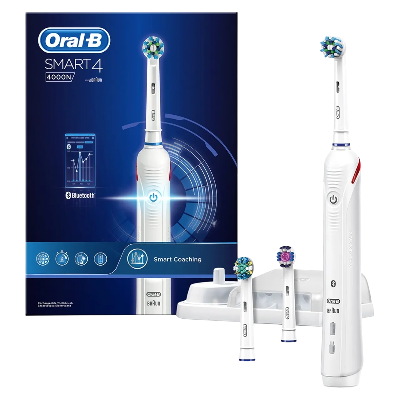 Oral-b Smart 4 Rechargeable Toothbrush With Bluetooth Connectivity 4000n White