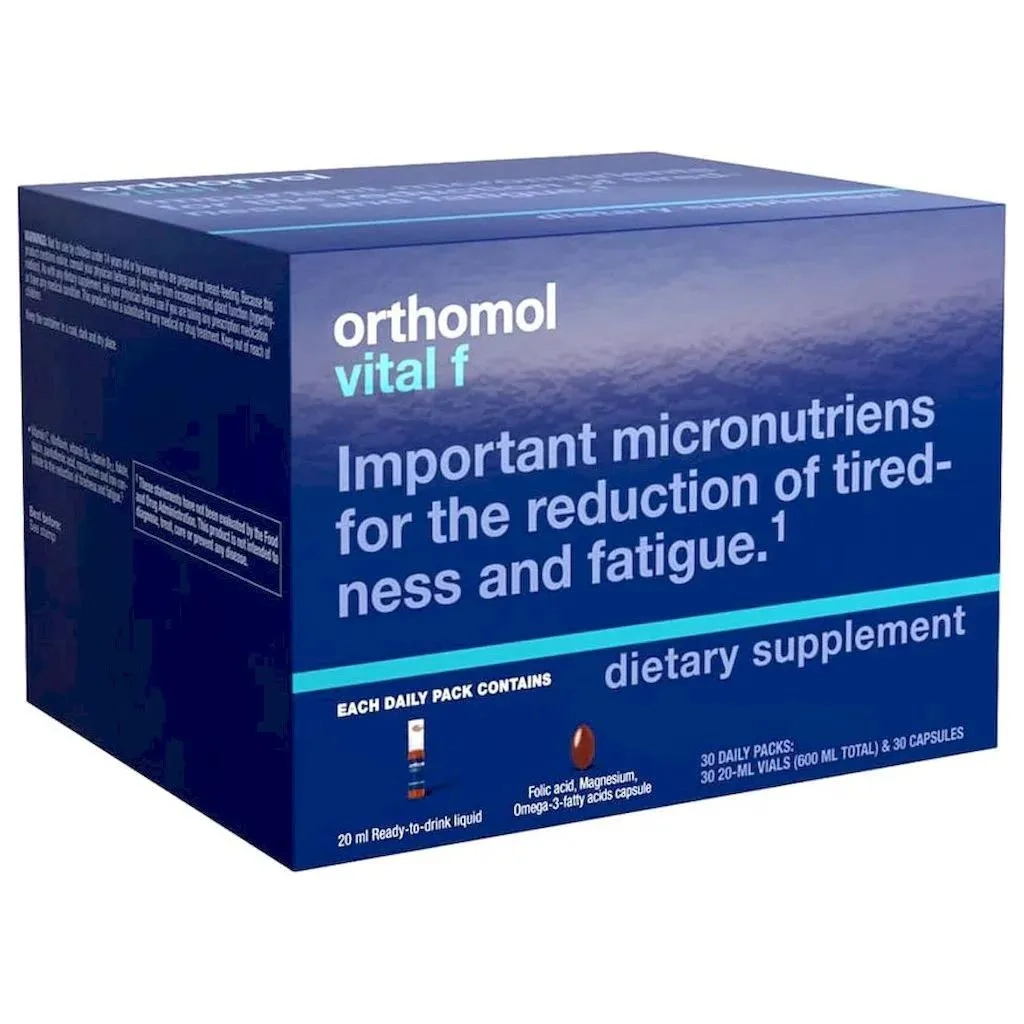 Orthomol Vital F Women's Supplement Vials + Capsules, Pack Of 30's