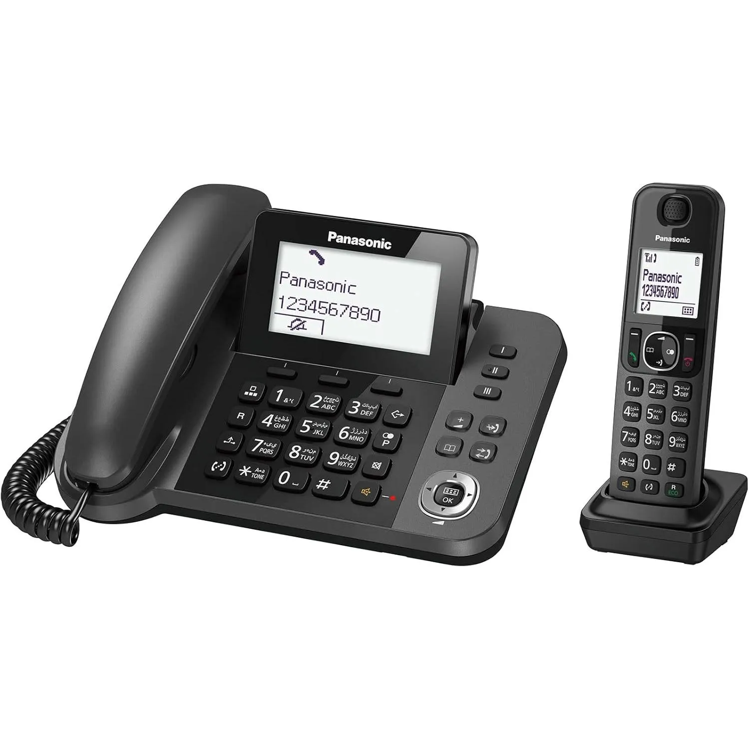 Panasonic Corded And Cordless Phone Black Kx-tgf310ue1