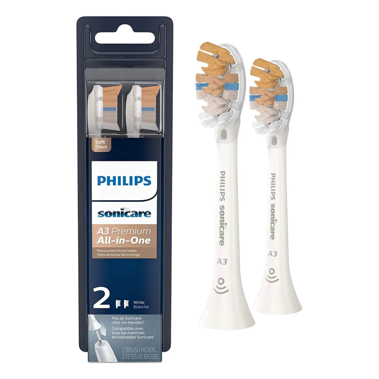 Philips A3 Premium All-in-one Standard Sonic Toothbrush Heads Hx9092 White 2 Pcs