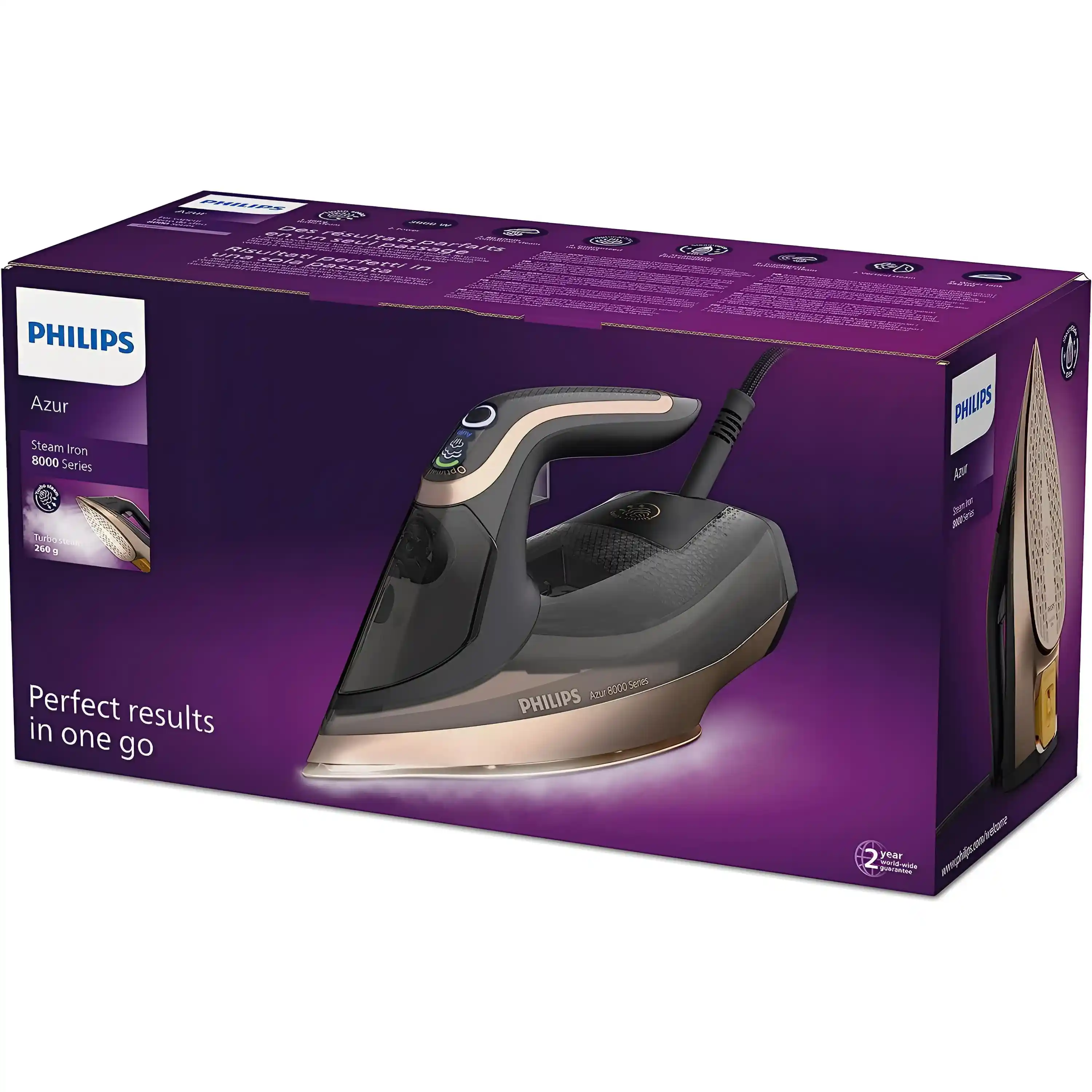Philips Azur 8000 Series Steam Iron 260 Ml 3000 W Black Dst8041/86