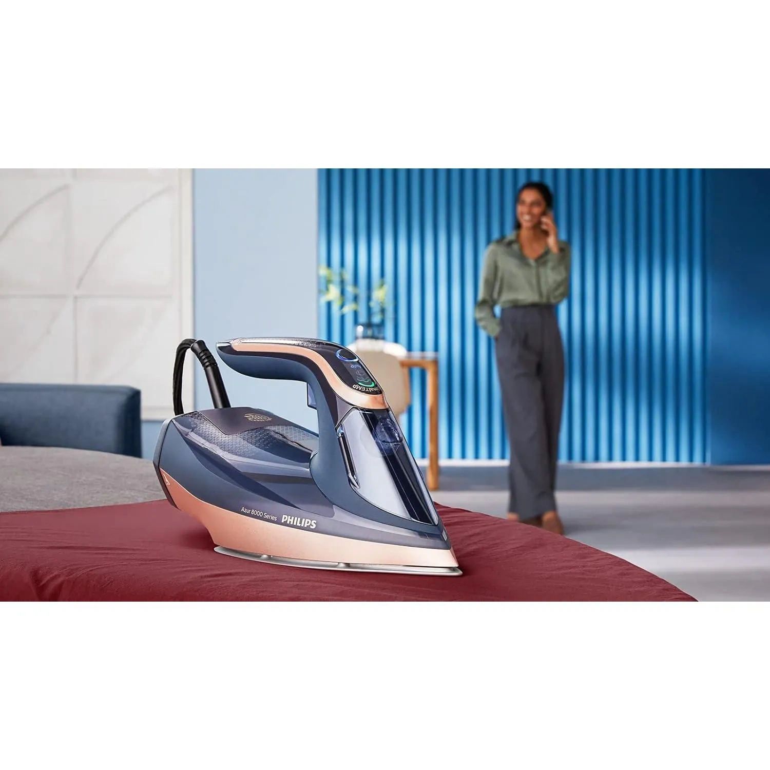 Philips Azur 8000 Series Steam Iron 3000W, Dark Blue, Dst8050-26