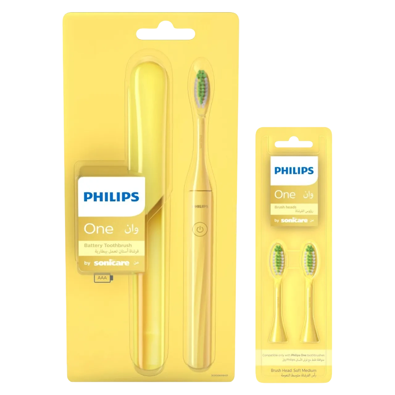 Philips One By Sonicare Battery Toothbrush Hy1100/02 With 2 Brush Heads Mango