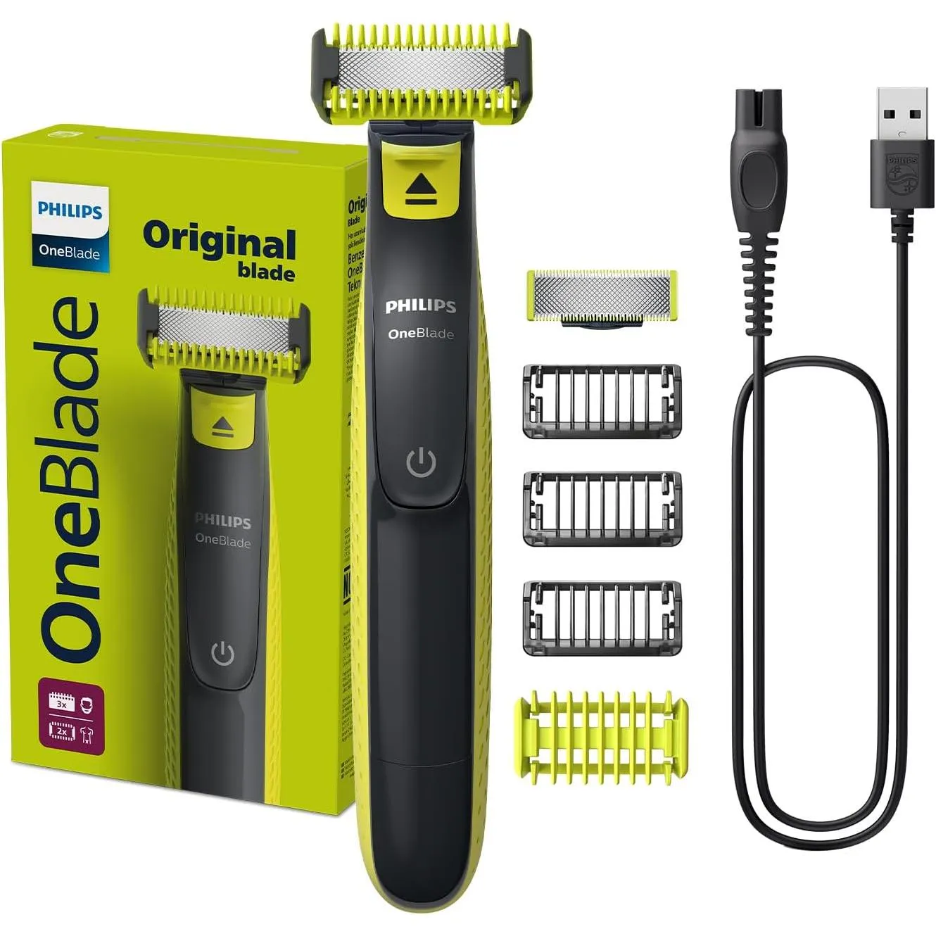 Philips Oneblade Electric Beard Trimmer Face + Body Qp2824