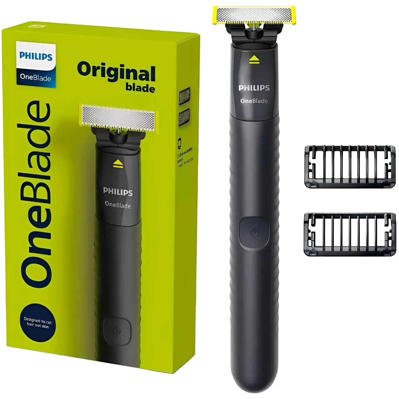 Philips Oneblade Trimmer And Scraper Shaver With 2 Combs Charcoal Gray Qp1424/10