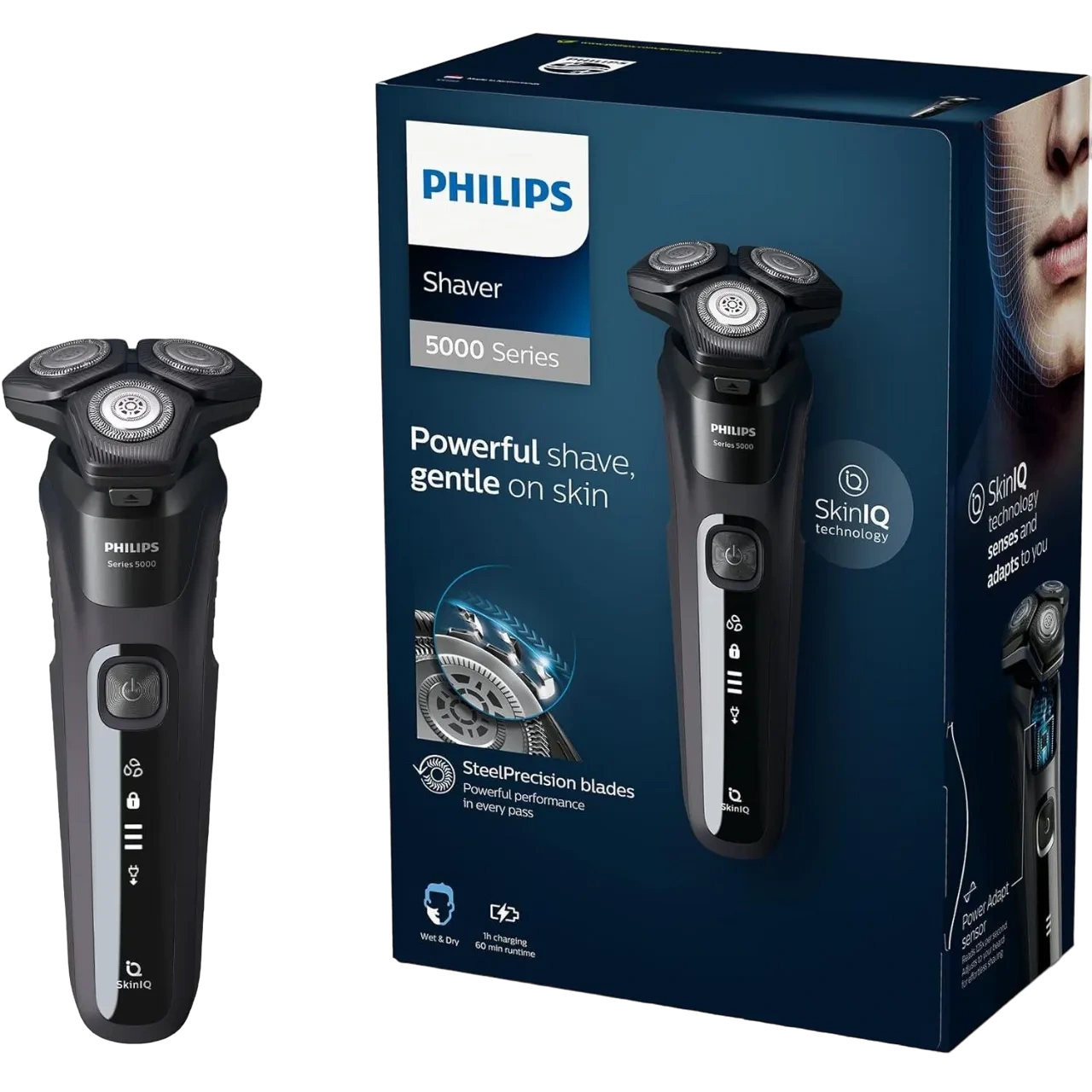 Philips Series 5000 Shaver Wet And Dry Electric Shaver, Black S5588-20