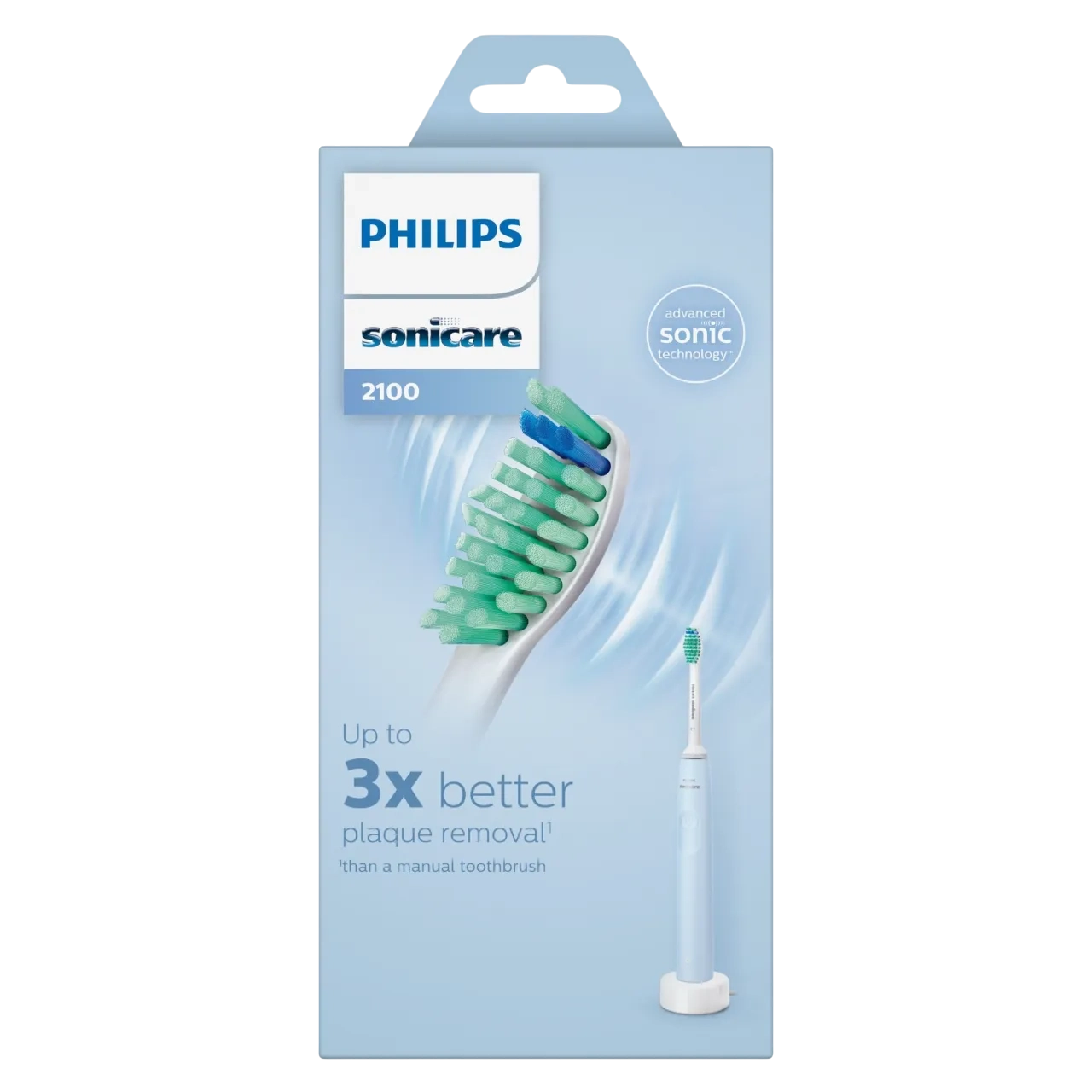 Philips Sonicare 2100 Series Sonic Electric Toothbrush Hx3651/12 Light Blue