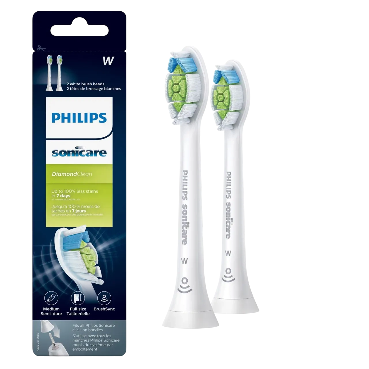 Philips Sonicare Diamondclean Replacement Brush Heads White,hx6062/92