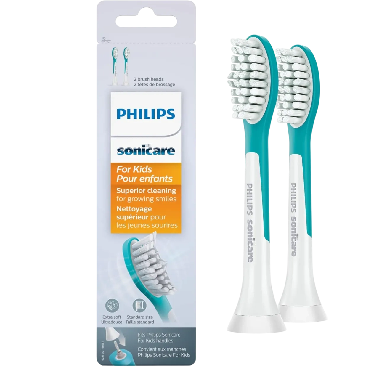 Philips Sonicare For Kids Replacement Brush Heads, Hx6042/94