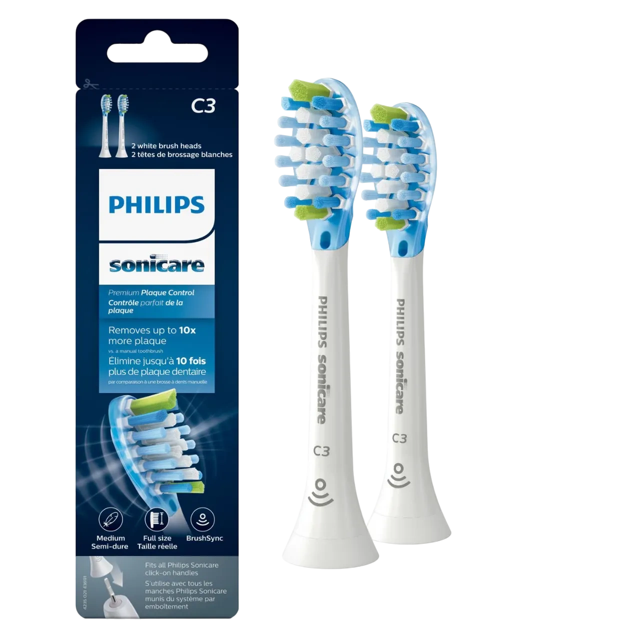 Philips Sonicare Premium Plaque Control Rfid Replacement Brush Heads White, Hx9042/65