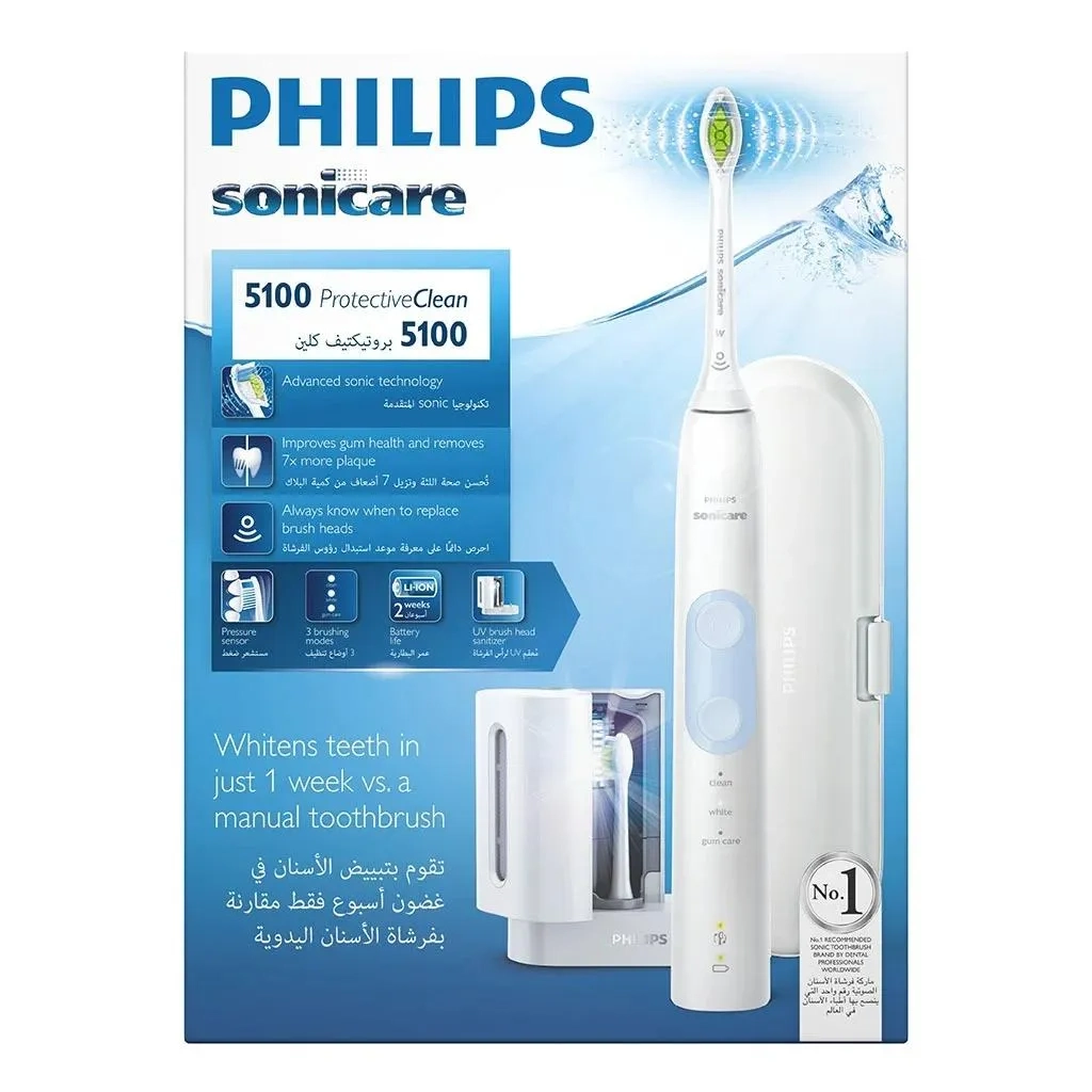 Philips Sonicare Protective Clean 5100 With Uv Sanitizer Sonic Electric Toothbrush Hx6859