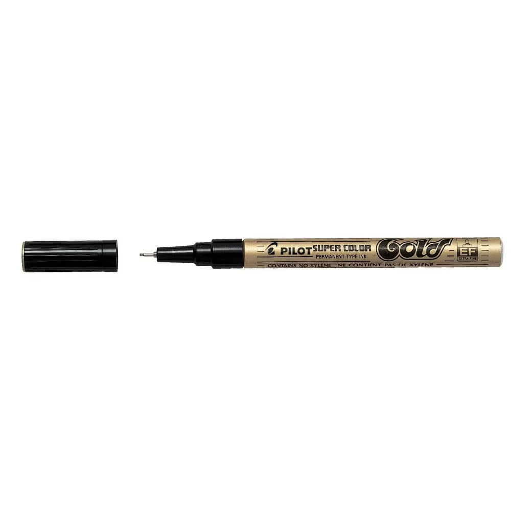 Pilot Super Color Extra Fine Tip Permanent Marker Gold