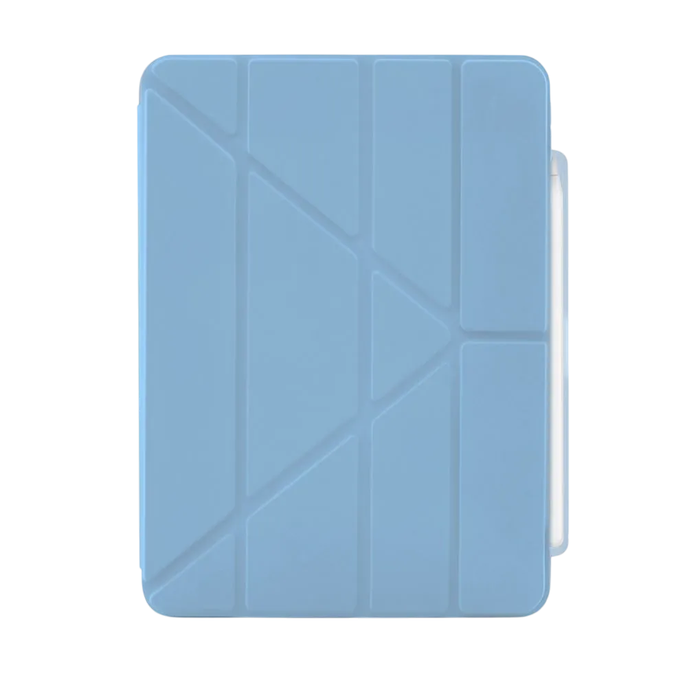 Pipetto Ipad Air 11 Origami Folio Smart Case No.3 With Pencil Case Light Blue P053-54-ad