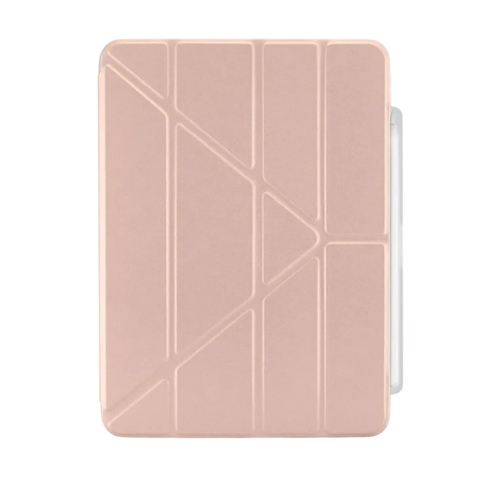 Pipetto Ipad Air 11 Origami Folio Smart Case No.3 With Pencil Case Mettalic Pink P053-126-ad