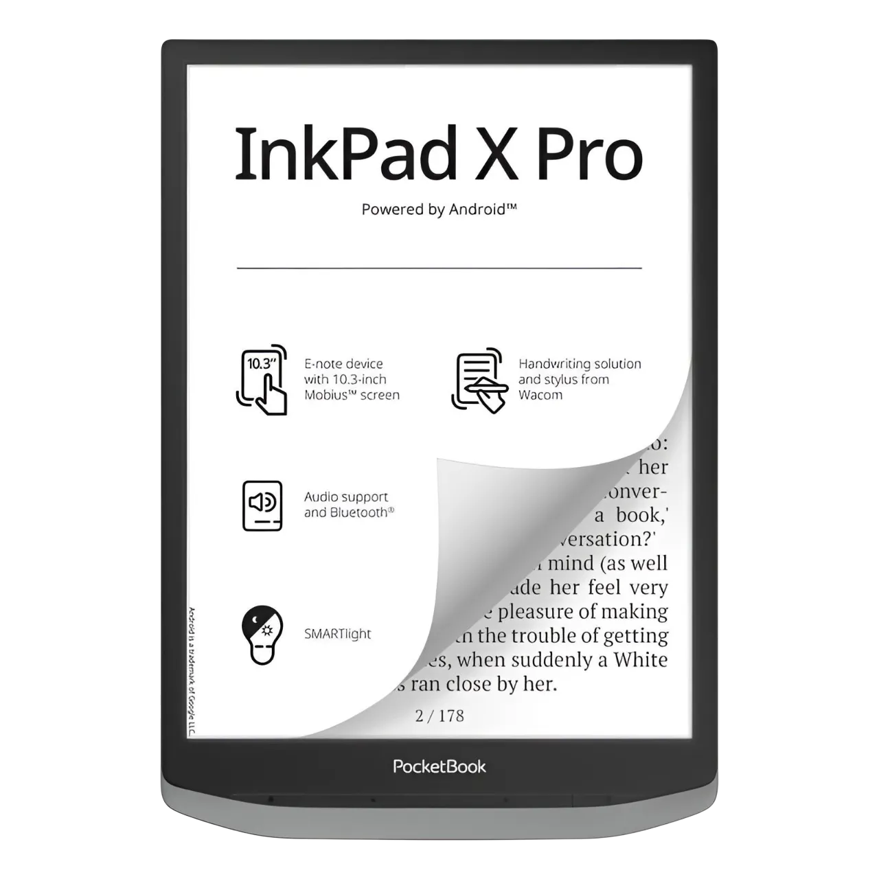 Pocketbook Inkpad X Pro 10.3-inch E-reader Grey Pb-1040d-m-ww