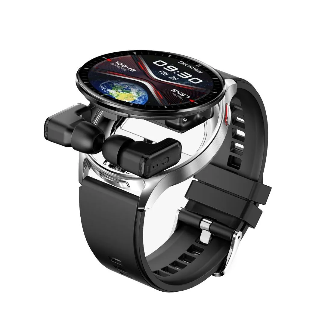 Porodo Pulse Smartwatch With Earbuds Black Pd-pulse-bk
