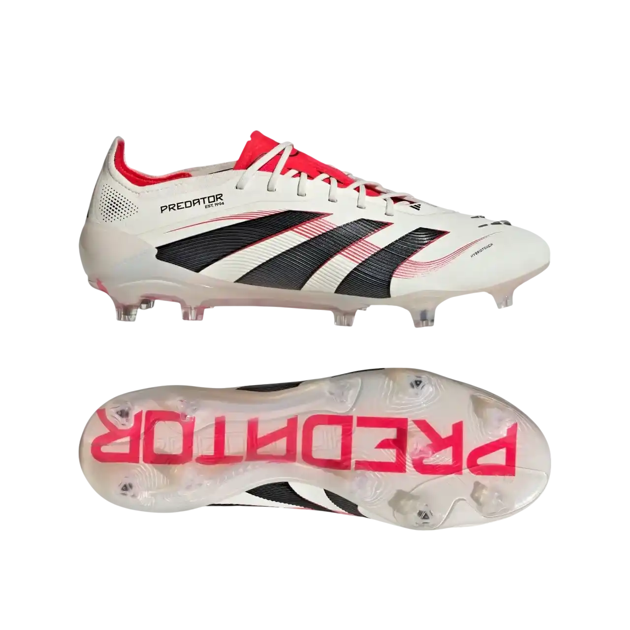 Adidas Predator Elite Firm Ground Boots Off White / Core Black / Pure Ruby Size 40
