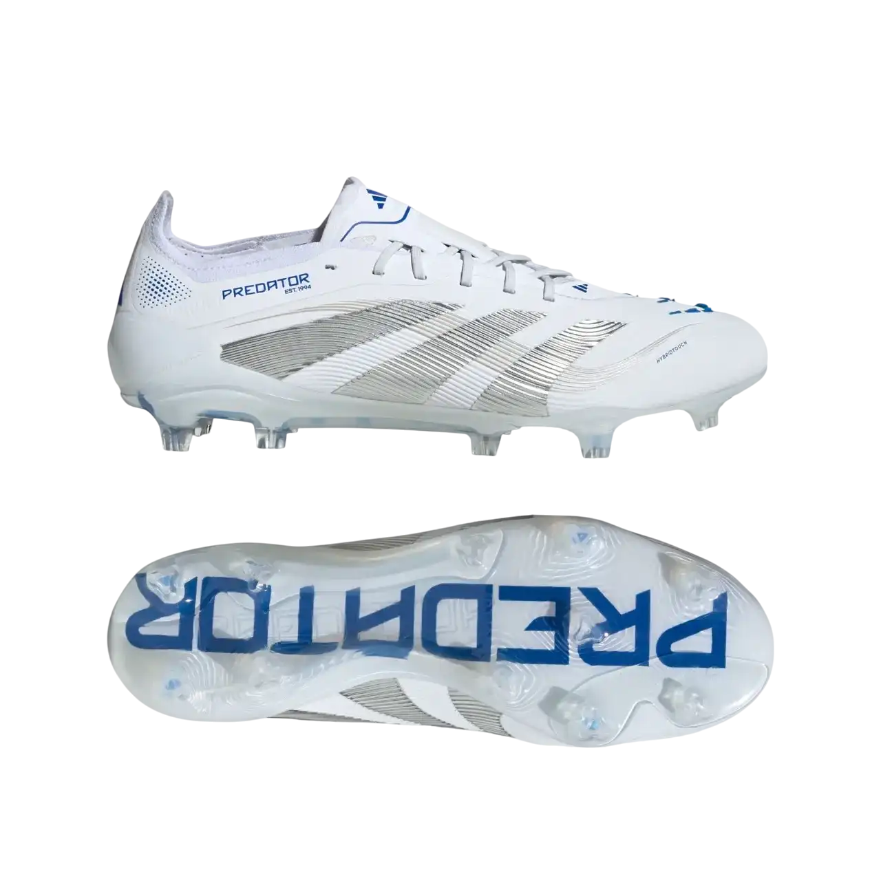 Adidas Predator Elite Firm Ground Boots Cloud White / Silver Metallic / Bright Royal Size 40