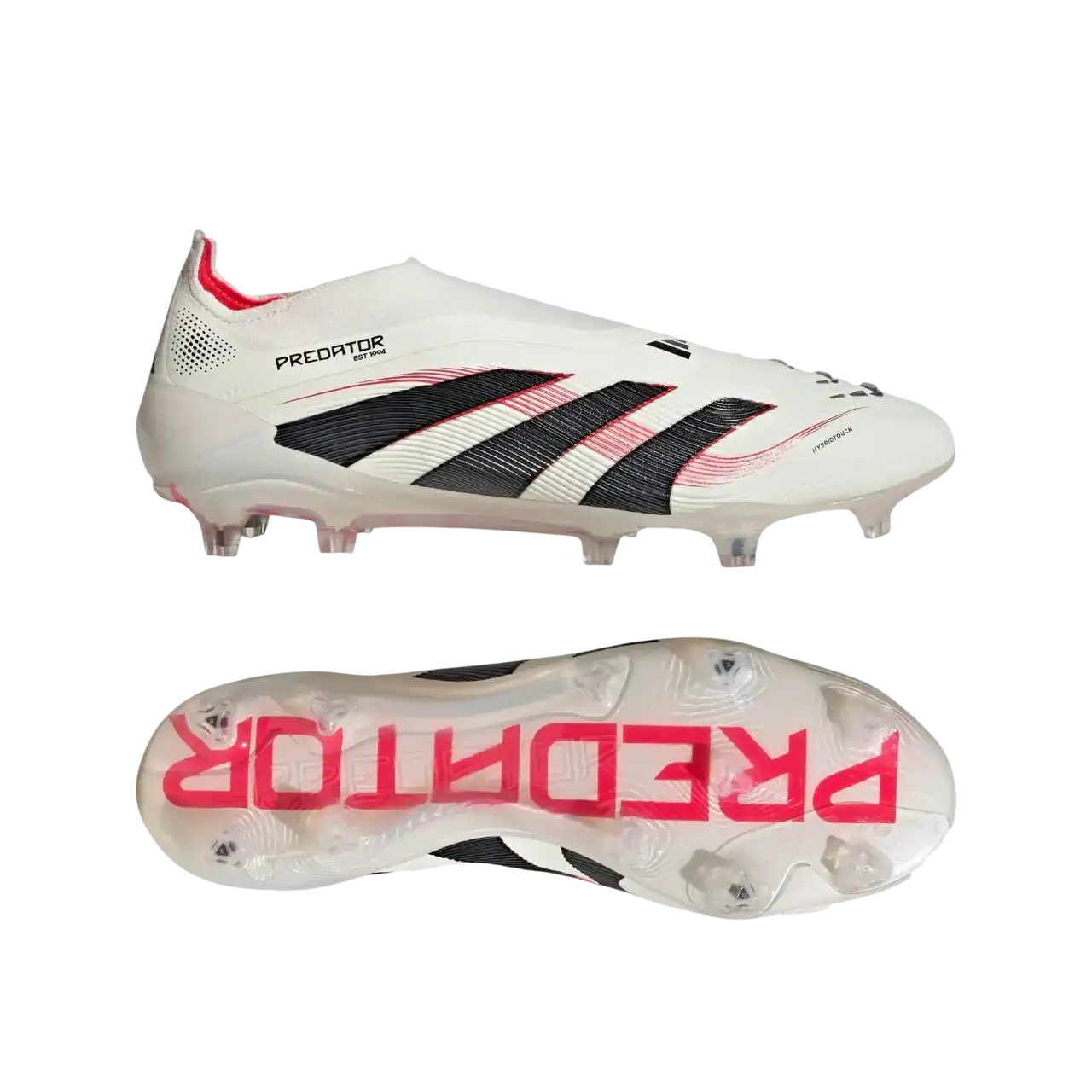 Adidas Predator Elite Firm Ground Boots Off White / Core Black / Pure Ruby Size 40 2/3