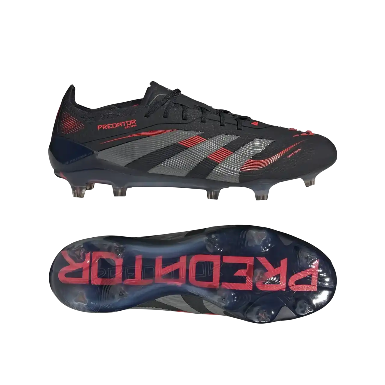 Adidas Predator Elite Firm Ground Boots Core Black / Grey Four / Lucid Red Size 40