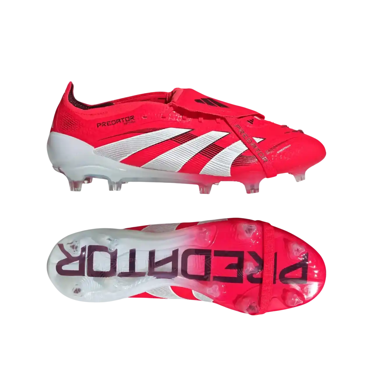 Adidas Predator Elite Fold-over Tongue Firm Ground Boots Lucid Red / Cloud White / Core Black Size 36