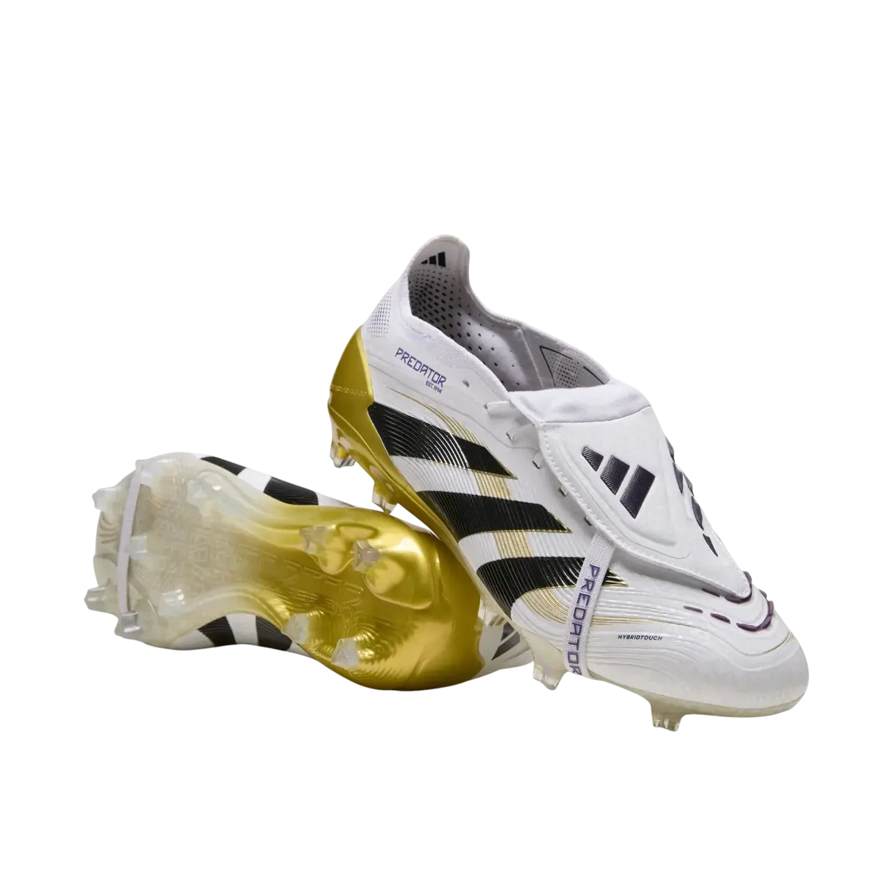Adidas Predator Elite Fold-over Tongue Firm Ground Boots Cloud White / Core Black / Gold Metallic Size 39 1/3