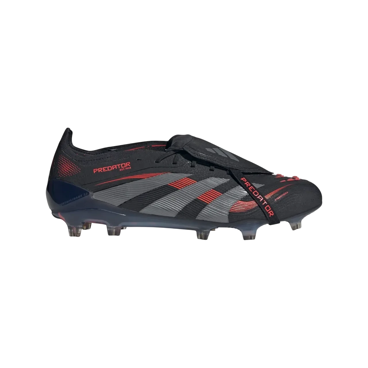 Adidas Predator Elite Fold-over Tongue Firm Ground Boots Core Black / Grey Four / Lucid Red Size 48
