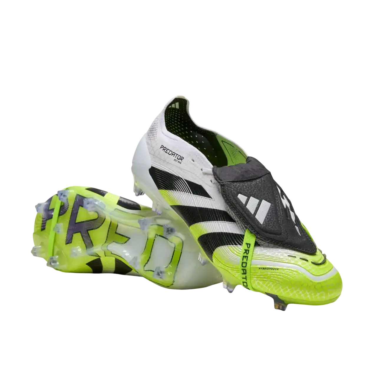 Adidas Predator Elite Fold-over Tongue Firm Ground Boots Cloud White / Core Black / Lucid Lemon Size 40