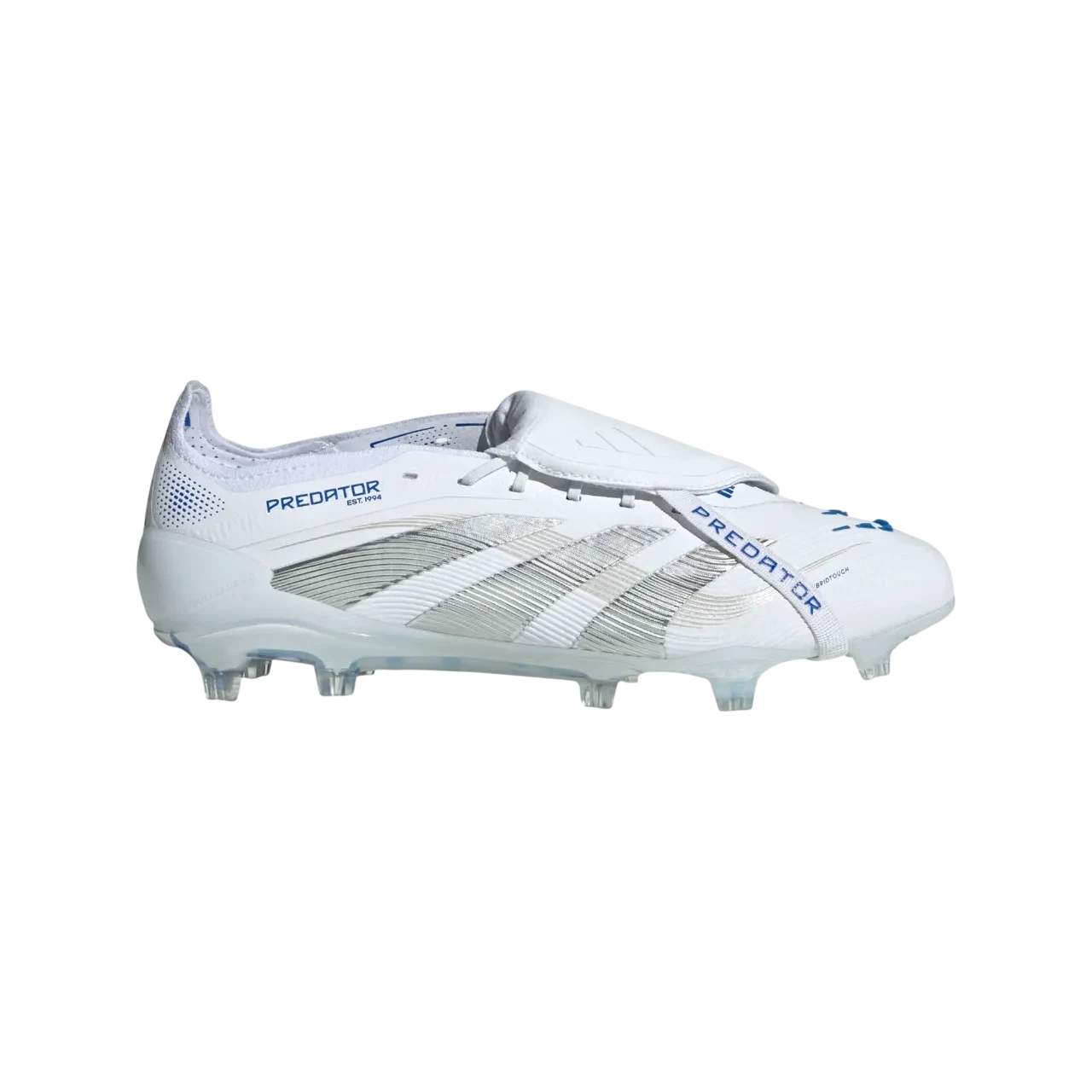 Adidas Predator Elite Fold-over Tongue Firm Ground Boots Cloud White / Silver Metallic / Bright Royal Size 42