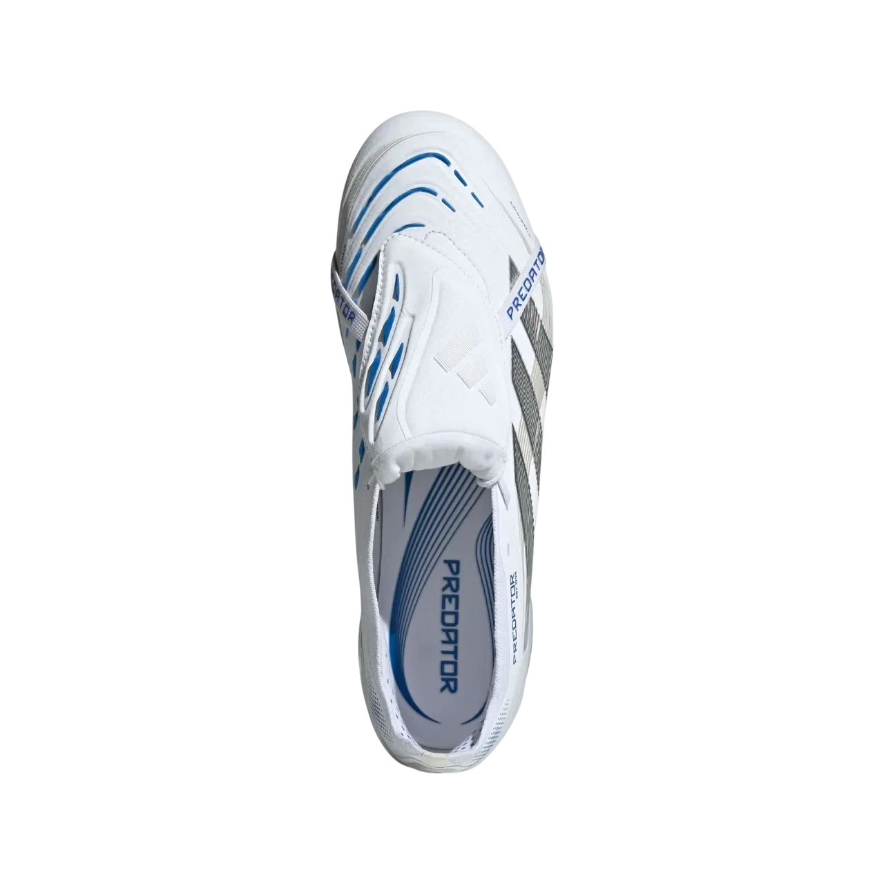 Adidas Predator Elite Fold-over Tongue Firm Ground Boots Cloud White / Silver Metallic / Bright Royal Size 42