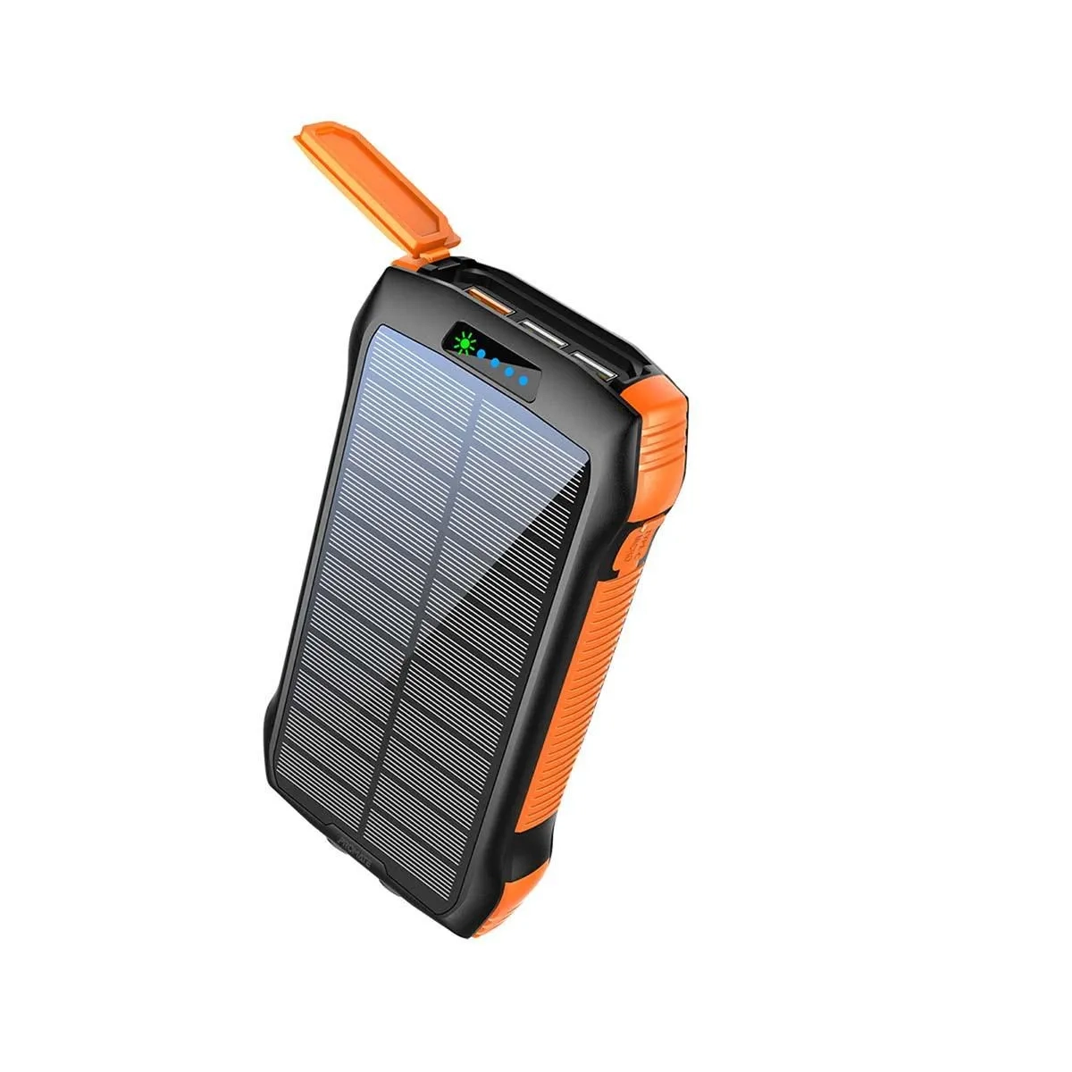 Promate 20000mah Power Bank, Solar Powered Portable Charger With Wireless Charging, Ip66 Protection And Led Light, Solartank-20pdqi