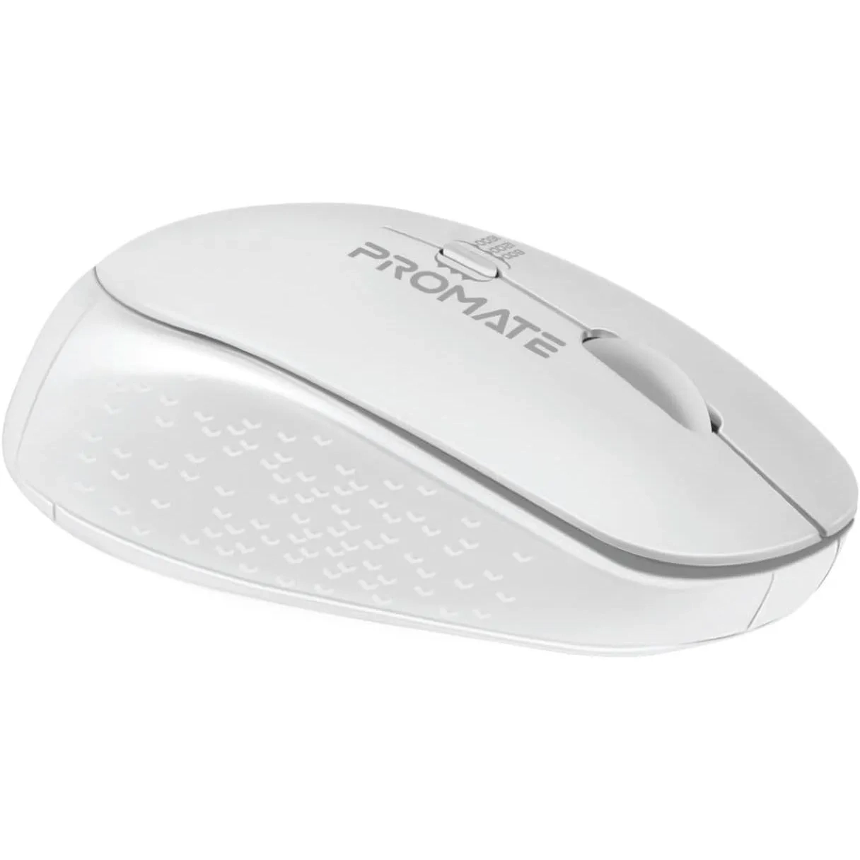 Promate 2.4g Wireless Mouse, Professional Precision Tracking Comfort Grip Mouse, Tracker White