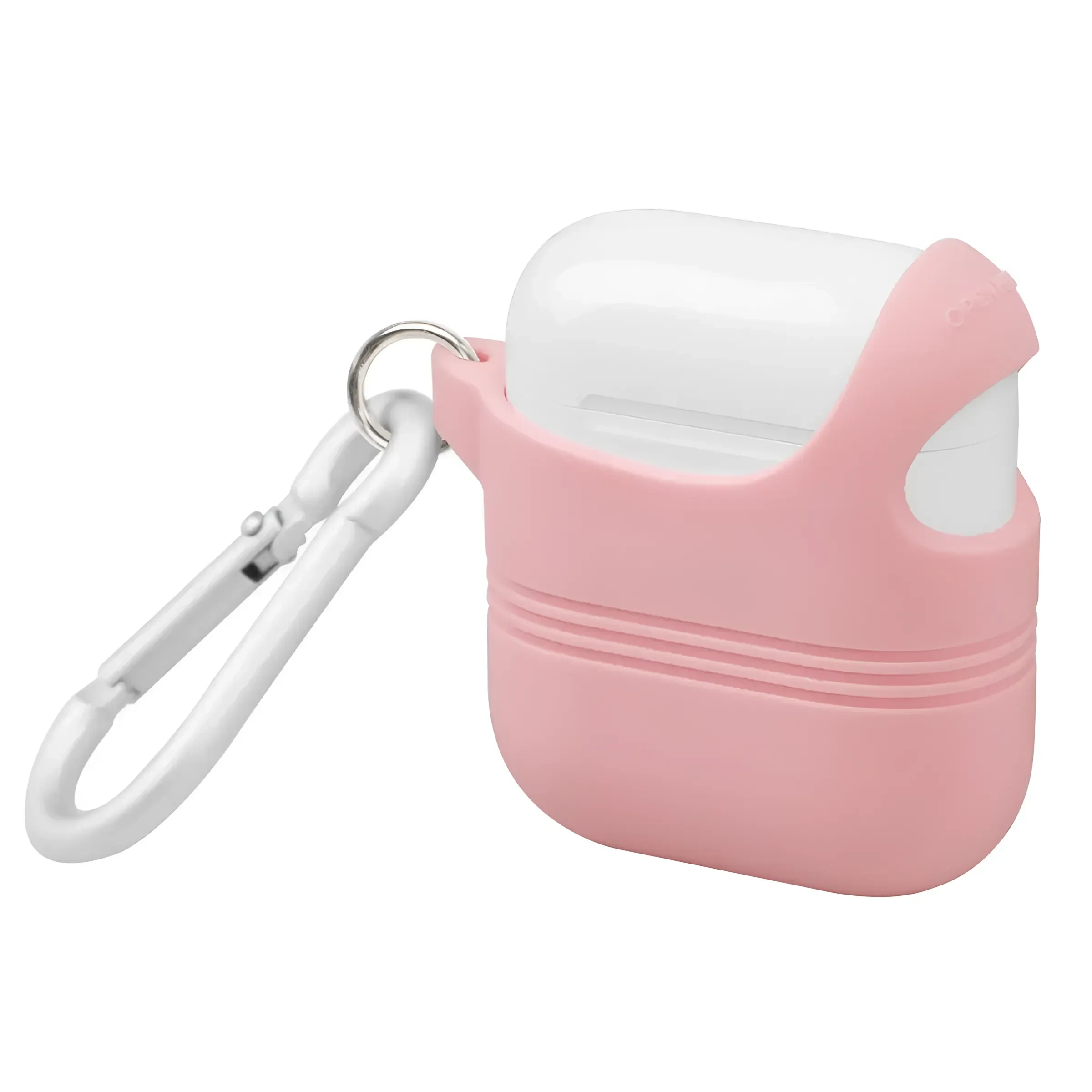 Promate Apple Stylish Semi-body Soft Slim Fit Silicone Airpods Cover With Secure Lid Strap Apple Airpods And Airpods 2 Veilcase Pink