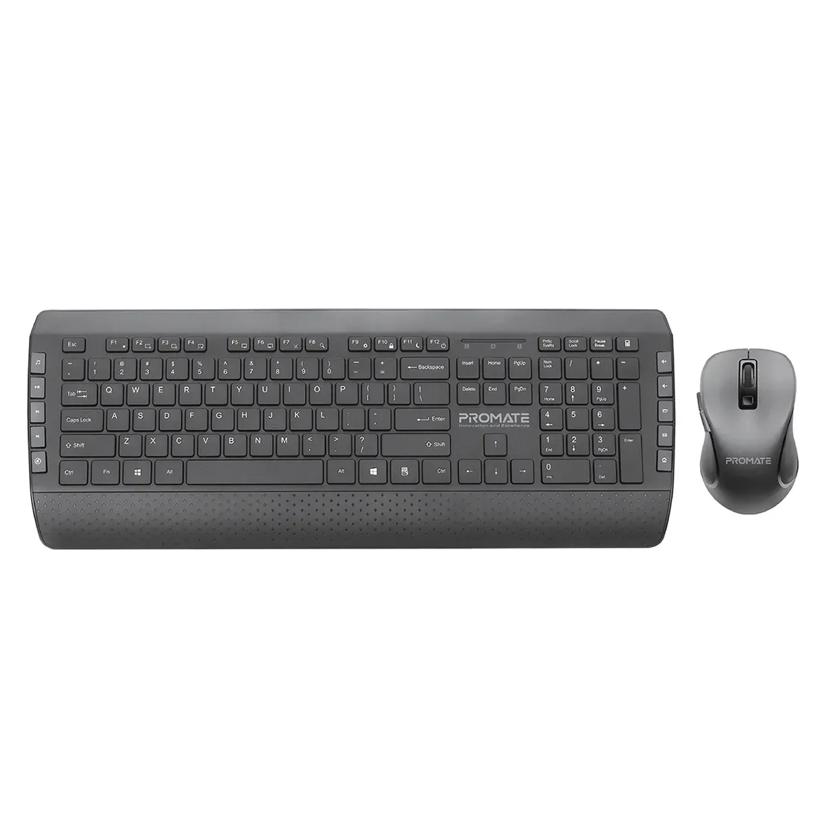 Promate Ergonomic 2.4ghz Keyboard And Mouse Combo Procombo-10 English Black