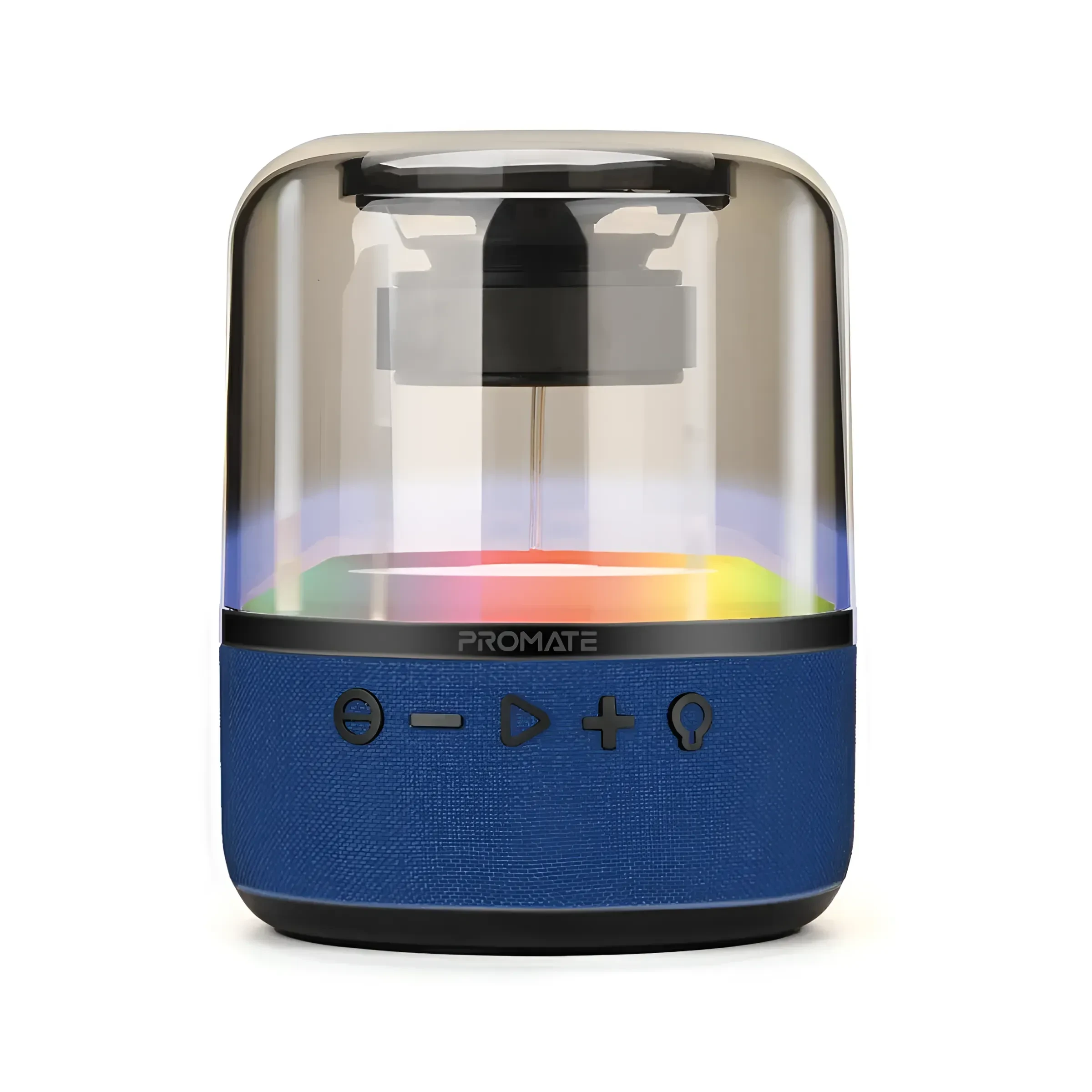 Promate Tooth Speaker, Premium 10w True Wireless Portable Led Speaker With 360-degree Hd Sound Glitz-l Blue