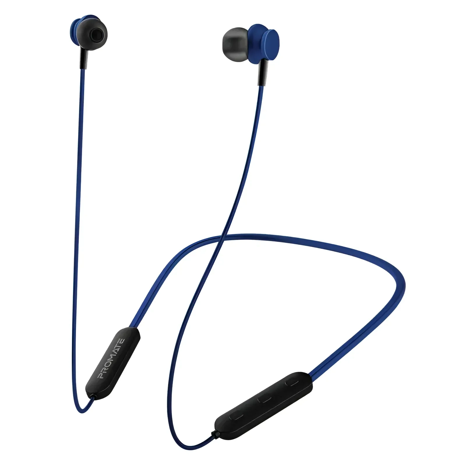 Promate Wireless Earphones Dynamic Neckband Bluetooth V5.0 Magnetic Closure Secure Fit Headphones Bali Blue